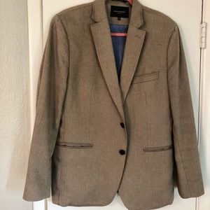 Herringbone wool suit coat